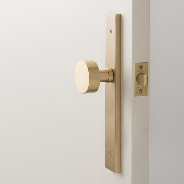 SNBTLA Satin-Brass Front Door Handle - Modern Entry Door Lock Set