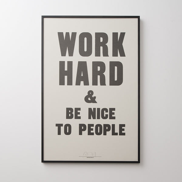 work hard and be kind poster