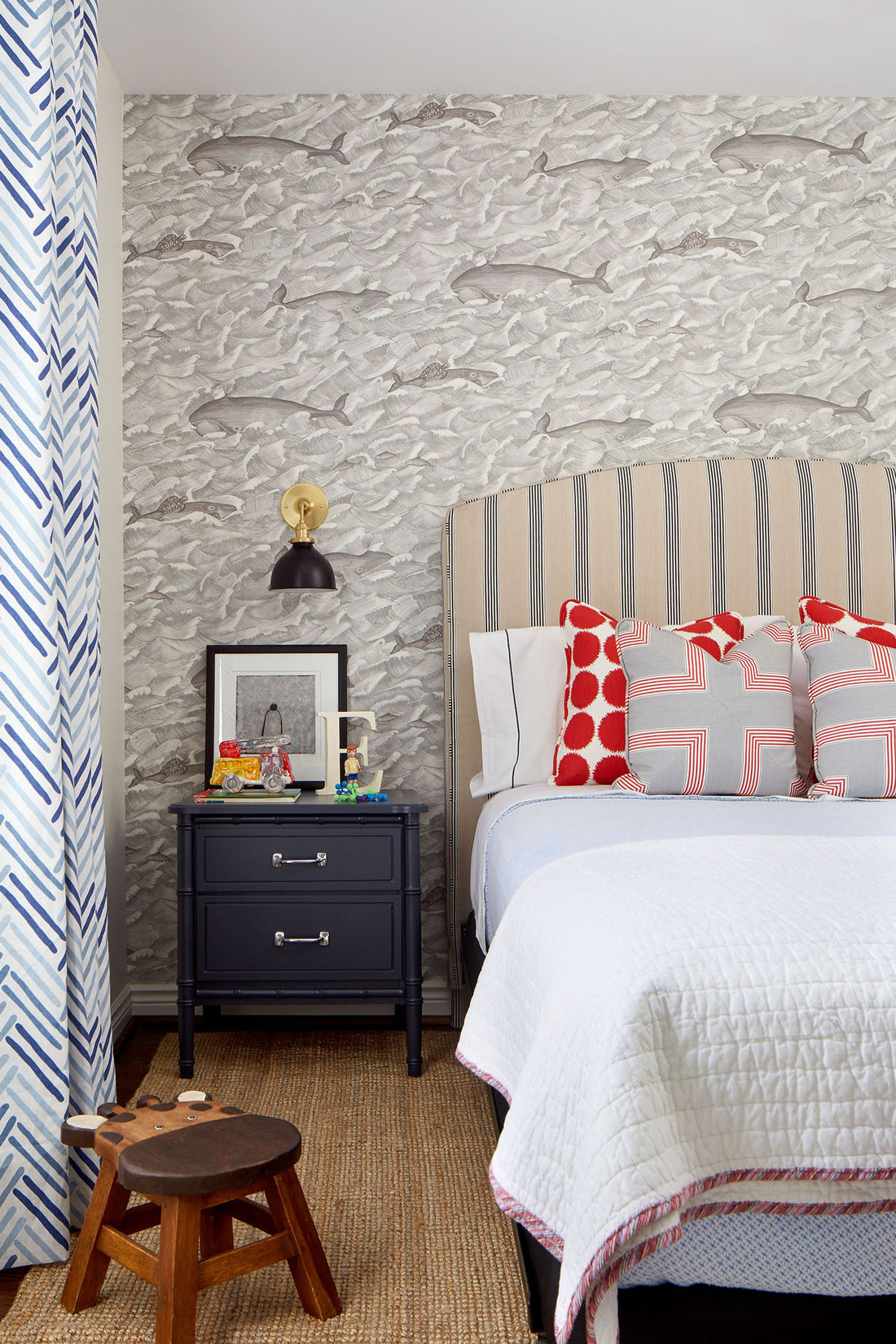 modern bedroom with spring accents