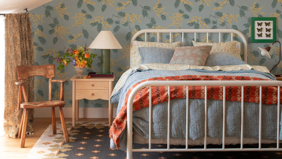 A cozy bed.