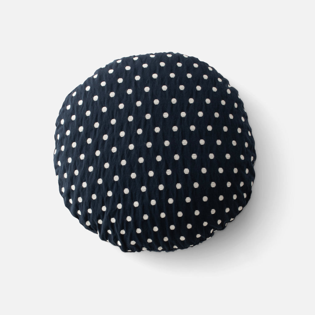 Polka Dot Pillow in Navy Blue Size Lumbar | Cover + Down Insert by Schoolhouse