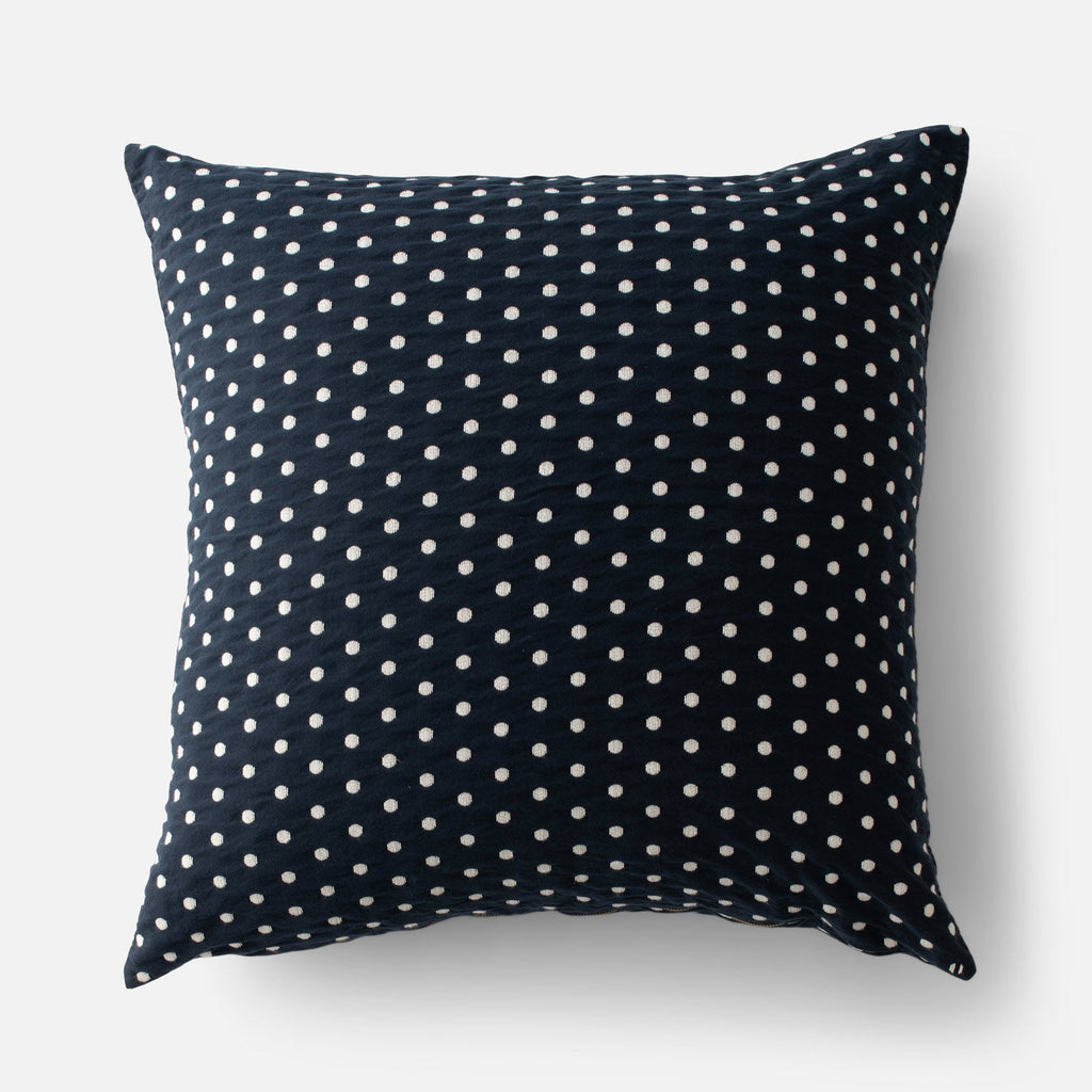 Polka Dot Pillow in Navy Blue Size Lumbar | Cover + Down Insert by Schoolhouse