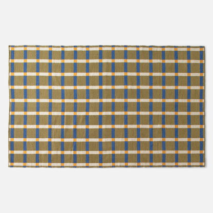 Plaid Wool Reversible Rug