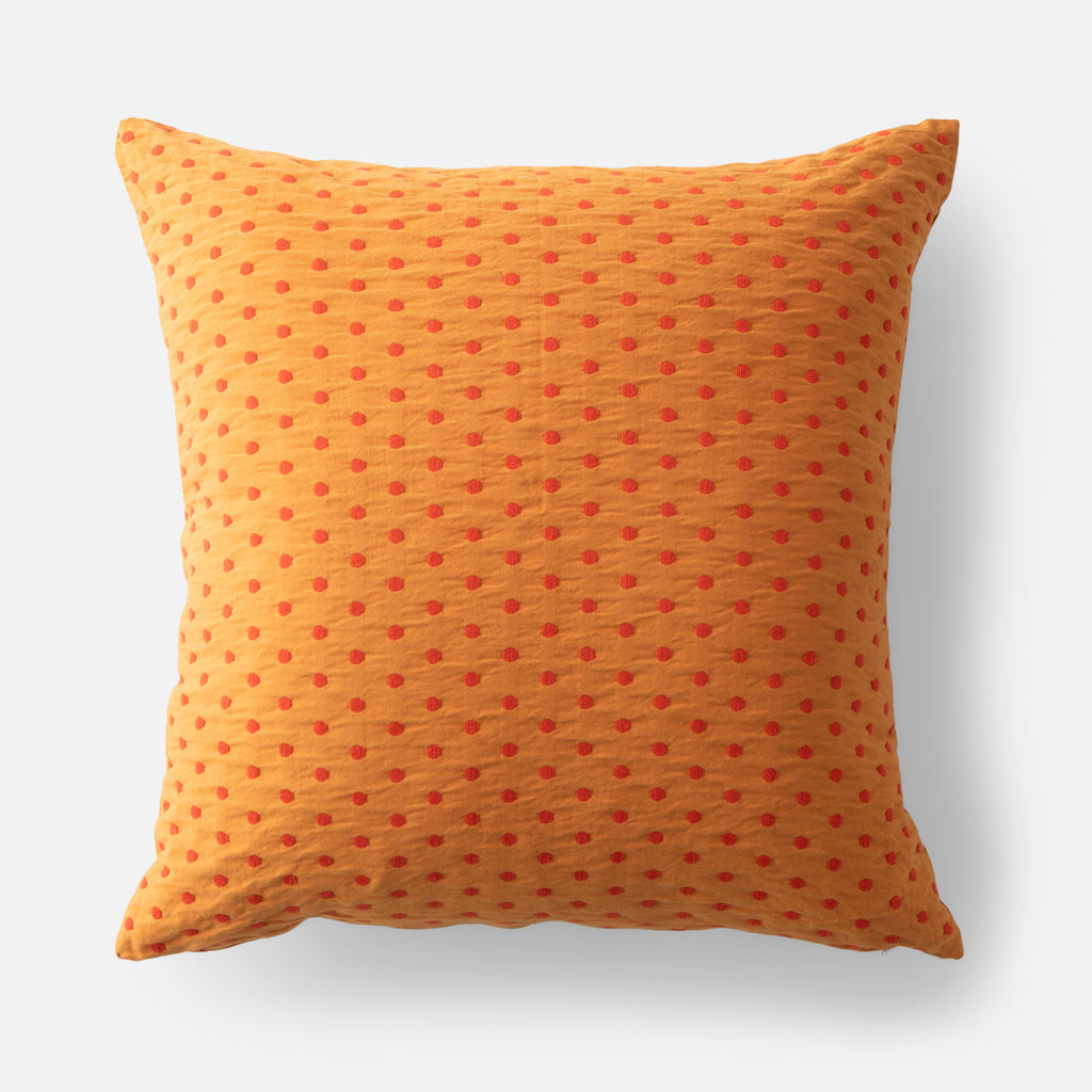 Giant White on Black and Orange Striped Polka Dot Pattern | Throw Pillow