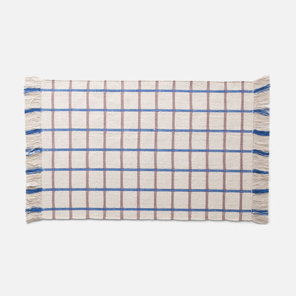 Cotton Grid Flatweave Rug::Natural::Main