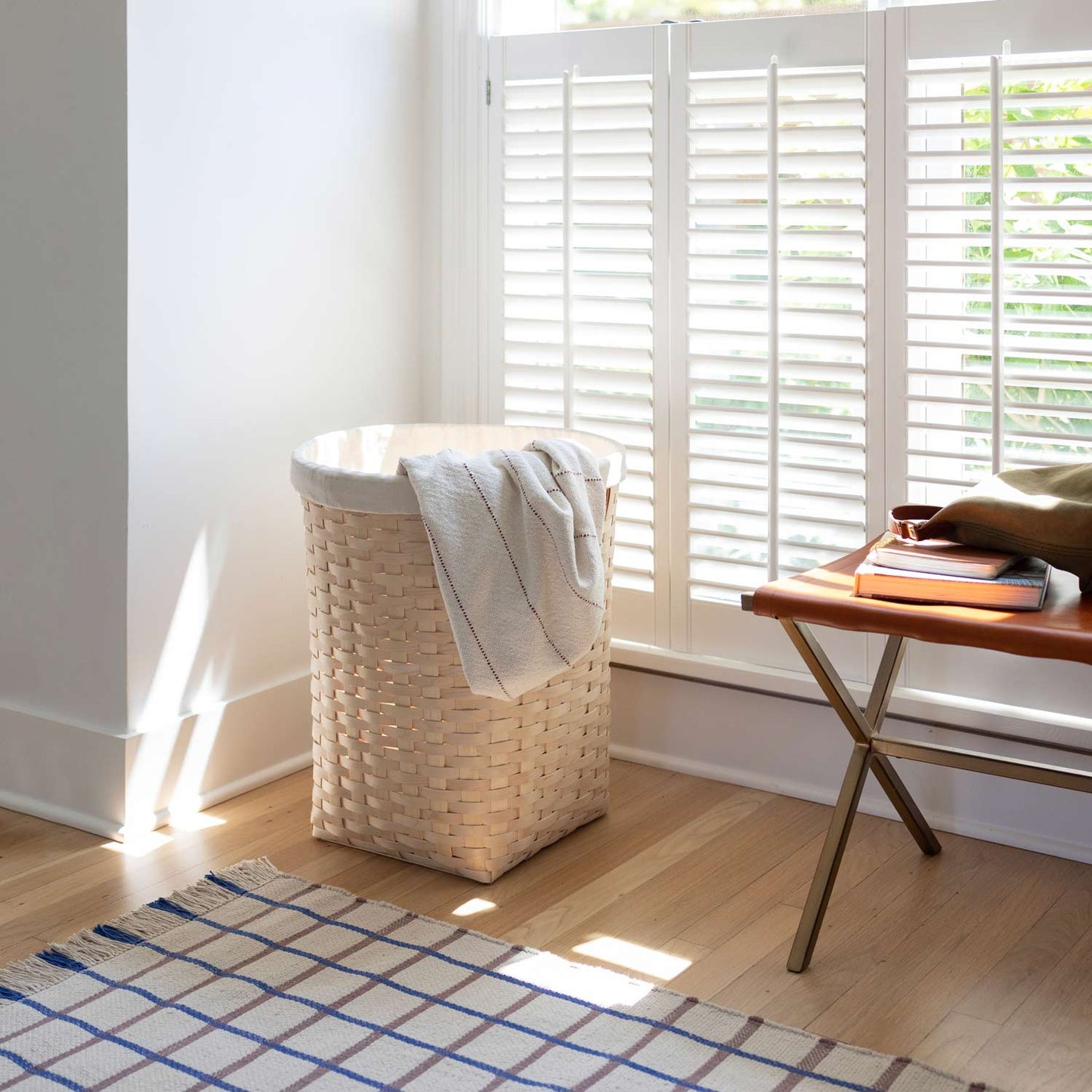 Cotton Grid Flatweave Rug::Brick::Hover