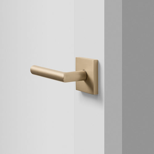 York Door Set with Otto Lever - Satin Brass  Brass door handles, Door  handles interior, Doors