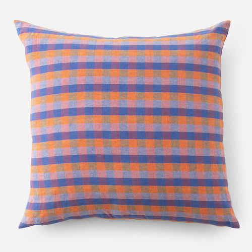 Small Lumbar Pillow in Red and Sky Blue Tartan
